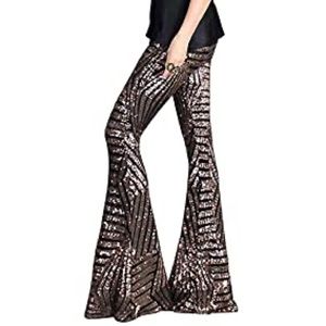 Azokoe High-waisted sequin flare pants